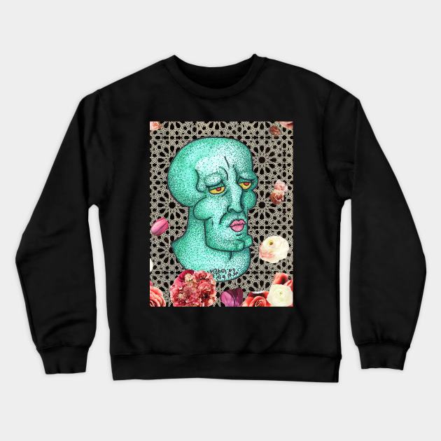 Handsome Squidward Crewneck Sweatshirt by nannonthehermit